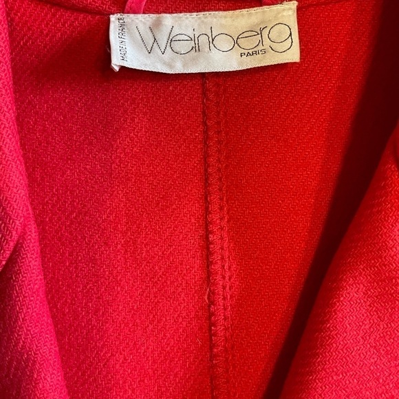 Weinberg Paris Red Wool Blazer French Chic Old Money S/M - Picture 5 of 9